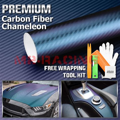 Chameleon 3D Carbon Fiber Matte Purple Teal Sticker Decal Vinyl Wrap