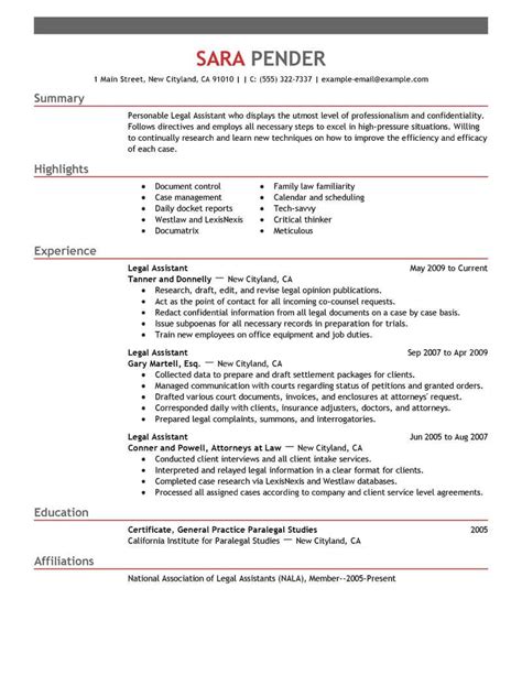 Best Legal Assistant Resume Example LiveCareer