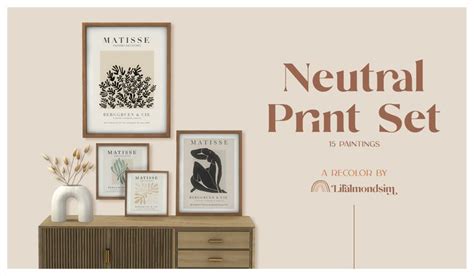 Neutral Print Set for Sims 4 | Perfect for Home or Office