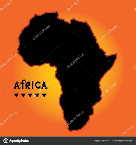 Textured Vector Map Of Africa Hand Drawn Ethno Pattern Tribal