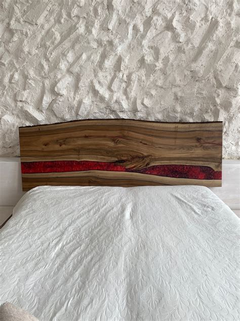 Custom Headboard Live Edge Wood Slab Epoxy Furniture Resin Etsy