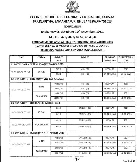 Chse Exam Schedule Image To U