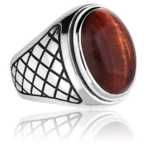 Bague argent œil de tigre asymétrique Orus Ocarat