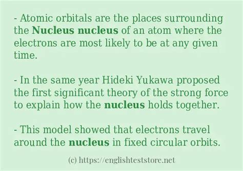 "nucleus" - some sentence examples - EnglishTestStore Blog