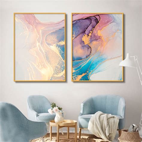 Conjunto de quadros decorativos abstrato artístico santoquadro br