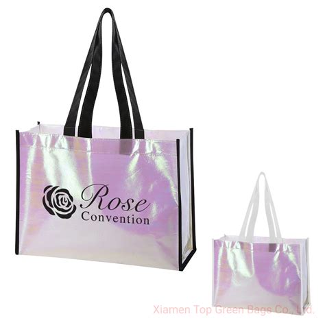 Custom Eco Friendly Grocery Tnt Tote Pp Silver Non Woven Bag Laminated