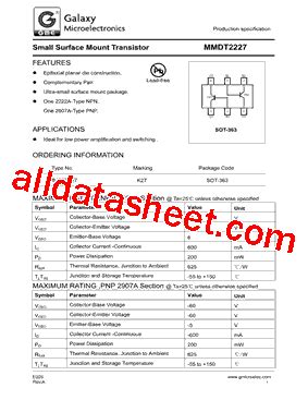 Mmdt Datasheet Pdf Galaxy Semi Conductor Holdings Limited