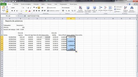 Calculando Horas Extras Y Atraso En Excel Con La Funcion Si Suma Y