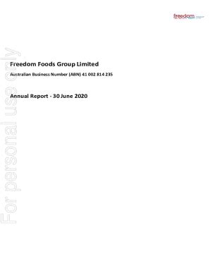 Fillable Online Freedom Foods Group Limited ABN ACN Business Names