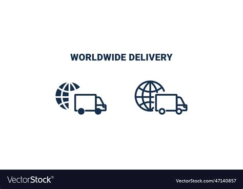 Worldwide Delivery Icon Outline And Filled Vector Image