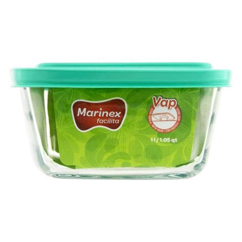 Pote Vidro Tampa Verde Vap 1l Marinex Facilita Super José