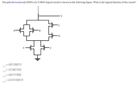 Solved The Pull Down Network PDN Of A CMOS Logical Circuit Chegg