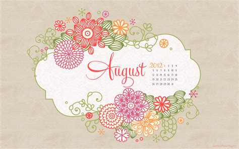 Freebie - August Wallpaper With Calendar | Fancy Girl Designs