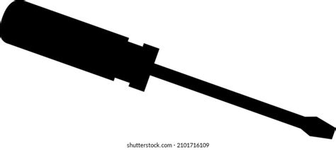 Vector Illustration Black Silhouette Screwdriver Stock Vector Royalty