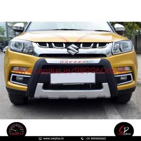 Black ABS KMH Front Rear Bumper Guard For Maruti Suzuki Brezza 1st