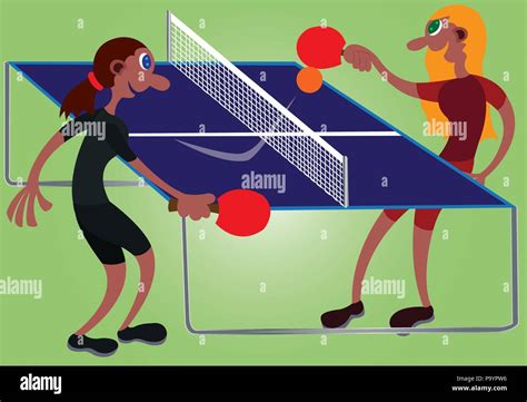 two table tennis champions challenge one another Stock Vector Image & Art - Alamy