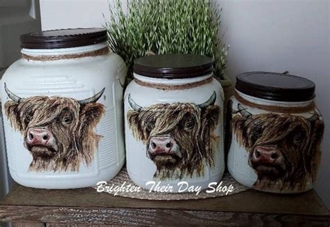 COW CANISTER SET Cow Canisters Cow Kitchen Canisters Cow - Etsy