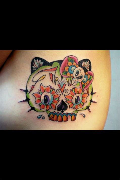 Hello Kitty Tat Sugar Skull Tattoos Skull Tattoo Tattoos