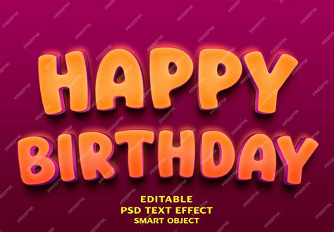 Premium Psd Happy Birthday 3d Text Effect Design