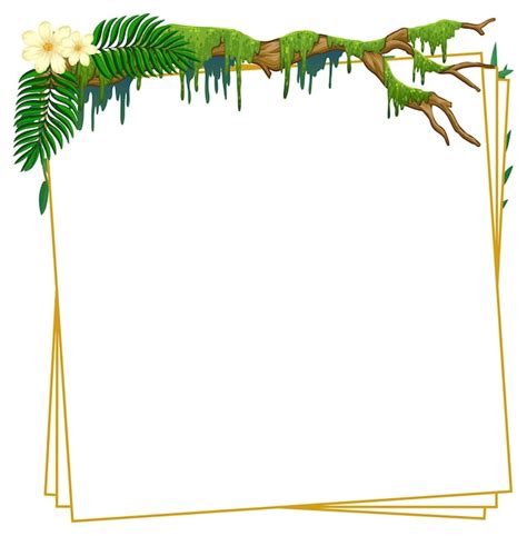 Premium Vector Square Frame With Tropical Green Leaves