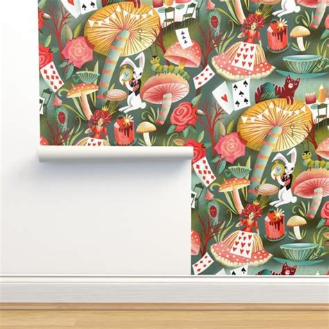 Once Upon A Time In Wonderland Wallpaper Spoonflower