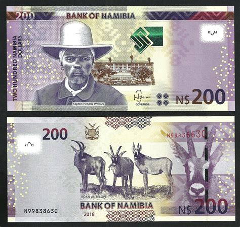 Namibia 200 Dollars 2018 UNC P 15c Fortumor Numismatic Center