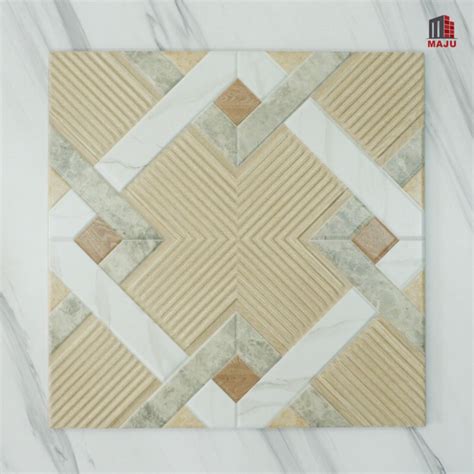 Jual Tegel Keramik Lantai Kasar X Motif Geometrik Beige Psz