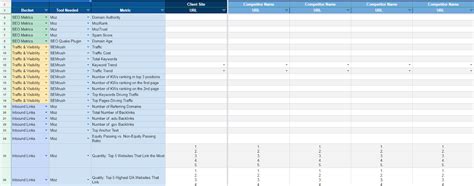 Seo Template Excel - Printable Word Searches