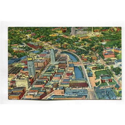 Aerial View Of Battle Creek Michigan Vintage Postcard