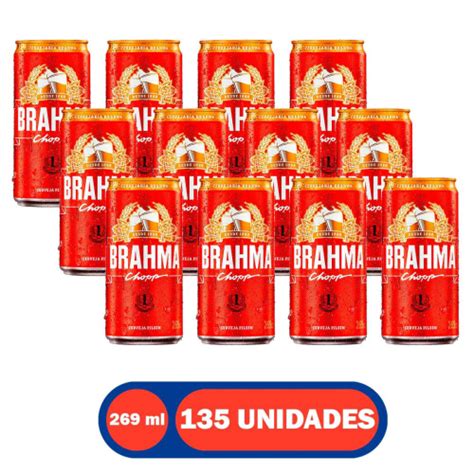 Cerveja Chopp Pilsen 269ml Lata Pack Caixa 135 Unidades Brahma Em