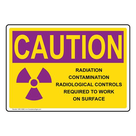 Radiation Caution Sign Radiation Contamination Radiological OSHA