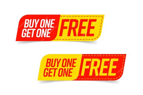 Premium Vector Buy One Get One Free Bogo Template Set