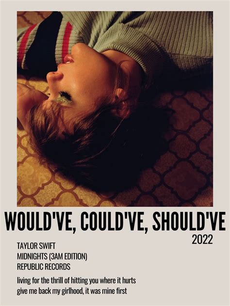 Wouldve Couldve Shouldve Taylor Swift Taylor Swift Album Cover