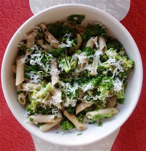 Re Heating Brown Rice Pasta With Broccoli Kale And Green Peas With