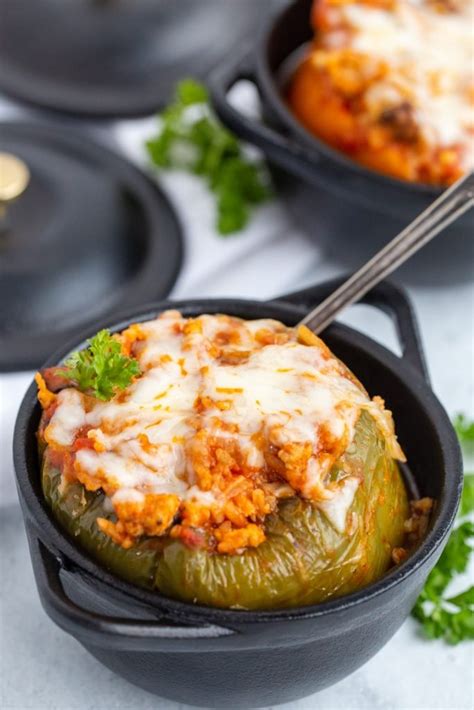 Ground Turkey Stuffed Bell Peppers Momsdish