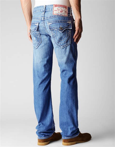 True Religion Ricky Straight Natural Super T Mens Jean In Blue For Men