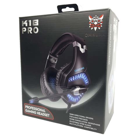 Headset Gamer Profissional Onikuma K B Pro Preto Azul The Kase Store