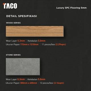 Jual Taco Vinyl Flooring Spc Woodgrain Lantai Kayu Mm Shopee Indonesia