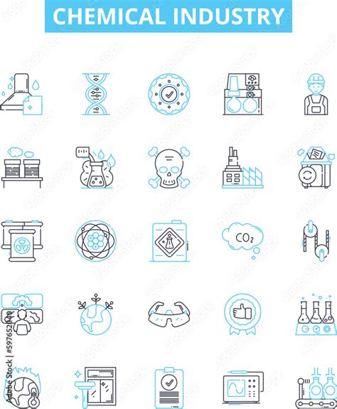 Chemical Industry Vector Line Icons Set Chemicals Industry