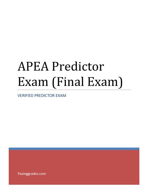 APEA Predictor Exam (2026 Final Exam) - Pasing Grades