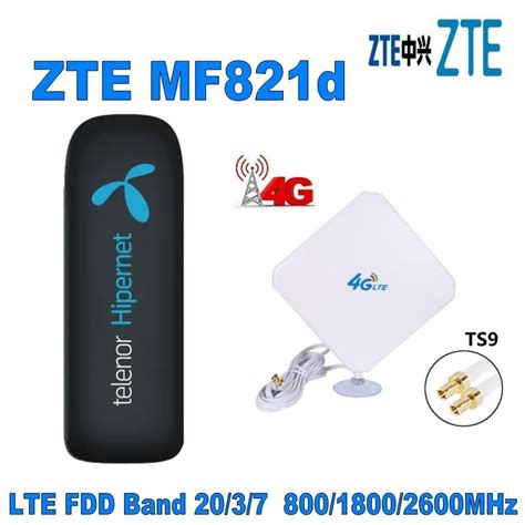 ZTE MF821D 4G LTE FDD USB Modem Pk MF821 Plus 4g TS9 Antenna 35dbi Gain