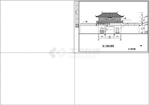 某两层的山门建施设计cad图土木在线