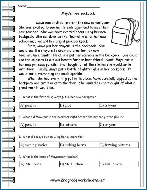 Grade Reading Comprehension Worksheets Printable Printable Form Hot Sex Picture