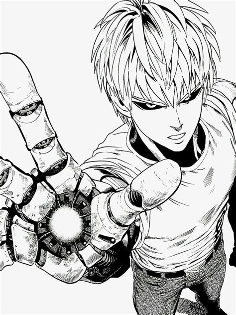 Coloriage One Punch Man Genos télécharger et imprimer gratuit sur