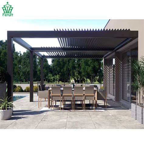 Customized Manual Or Motorized Modern Louvered Roof Aluminum Gazebo Pergola Awning System And