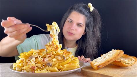 Cheesy Baked Penne Pasta Mukbang Recipe Asmr Eating Sounds