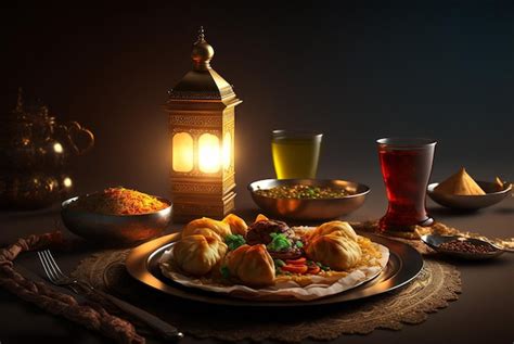 Premium Photo | Iftar food photo landscape photography, Generative Ai