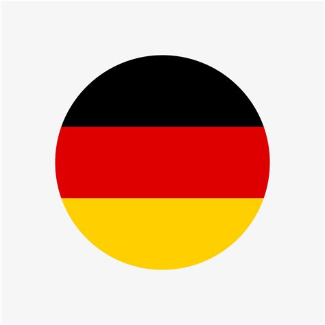 Round German Flag Vector Icon Isolated On White Background The Flag Of