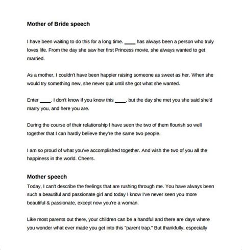 Sample Templates Sample Wedding Speech Example 7 Free Documents