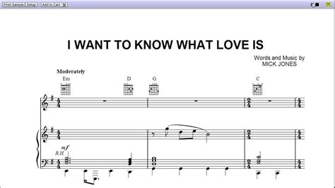 I Want To Know What Love Is By Foreigner Piano Sheet Music Teaser